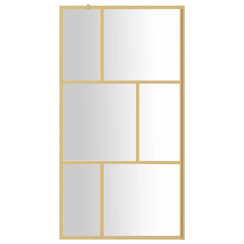 Inloopdouchewand transparant 115x195 cm ESG-glas goudkleurig