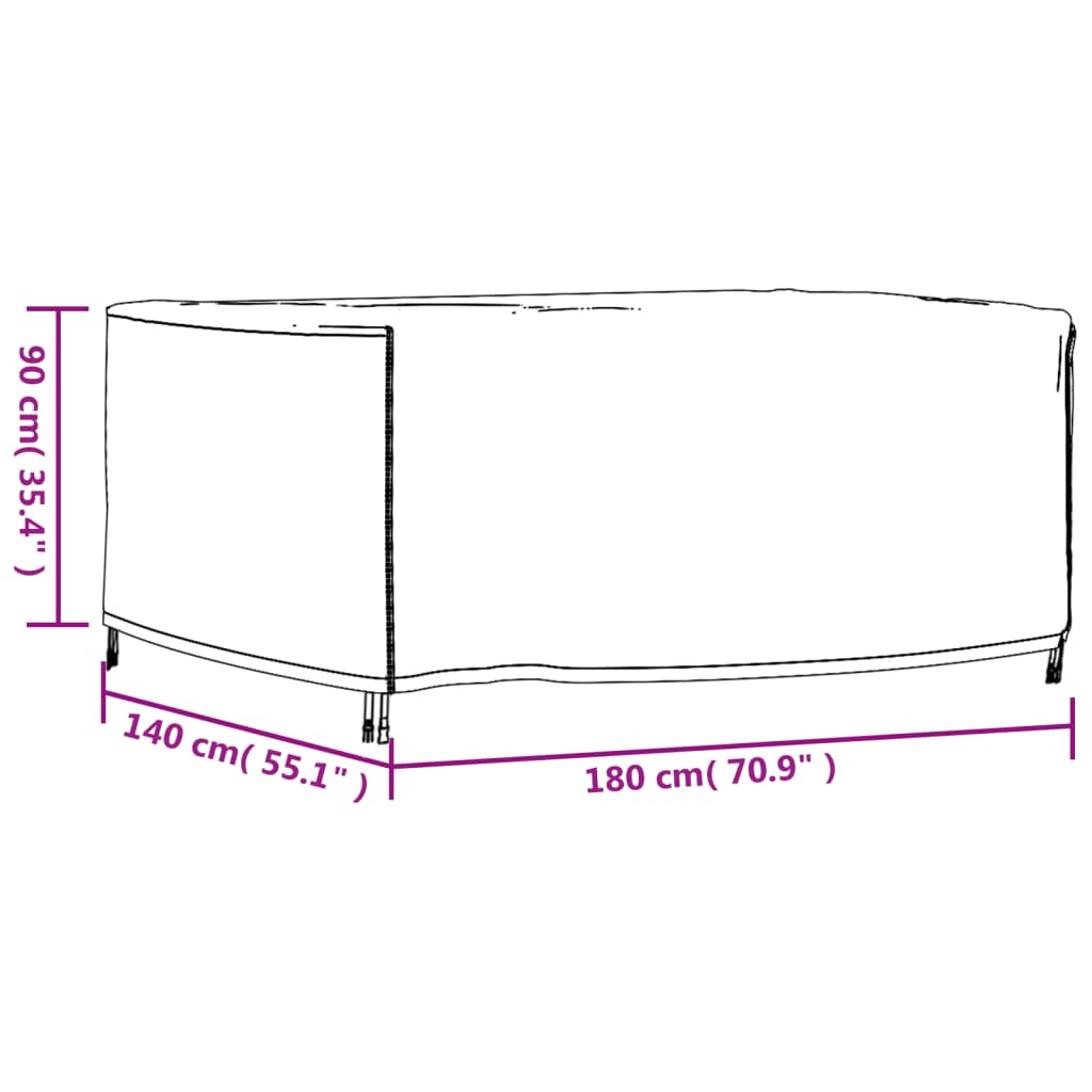 Tuinmeubelhoes waterdicht 420D 180x140x90 cm zwart