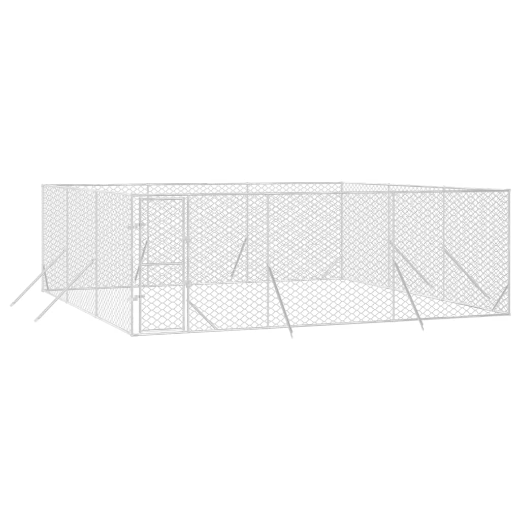 Hondenkennel voor buiten 6x6x2 m gegalvaniseerd staal zilver
