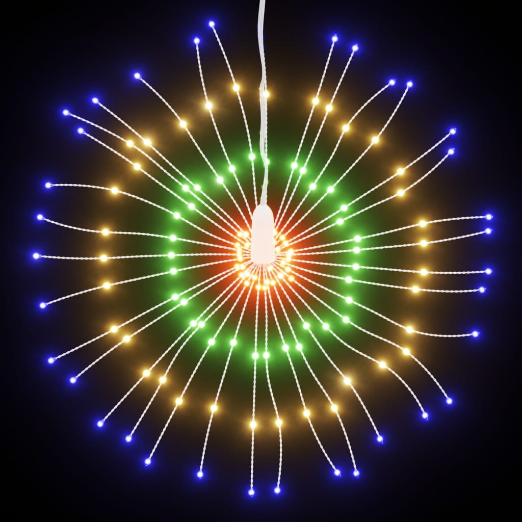 Kerstverlichting vuurwerk 2 st 140 meerkleurige LED's 17 cm