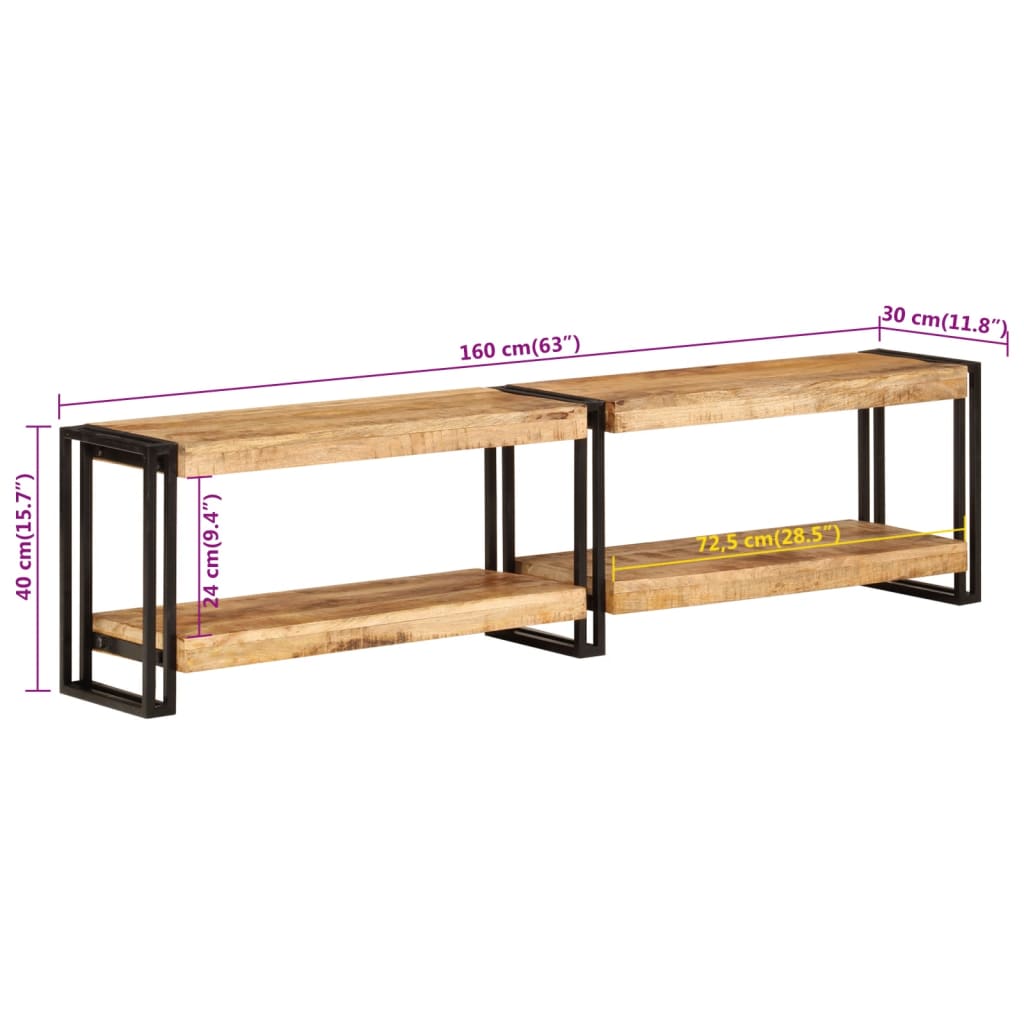 Tv-Meubel 160X30X40 Cm Massief Mangohout