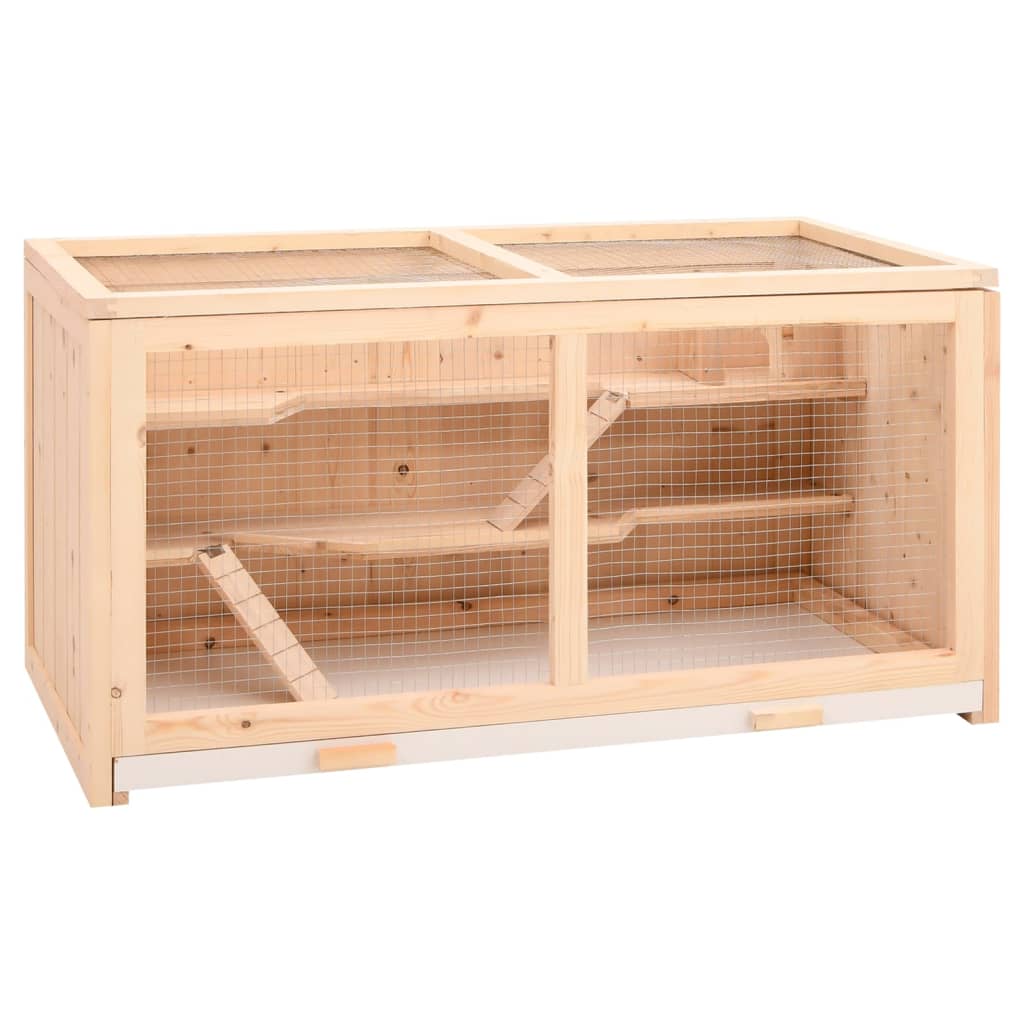 Hamsterkooi 89,5X45X45 Cm Massief Vurenhout 89.5 x 45 x 45 cm