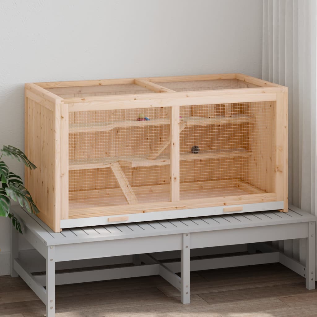 Hamsterkooi 89,5X45X45 Cm Massief Vurenhout 89.5 x 45 x 45 cm