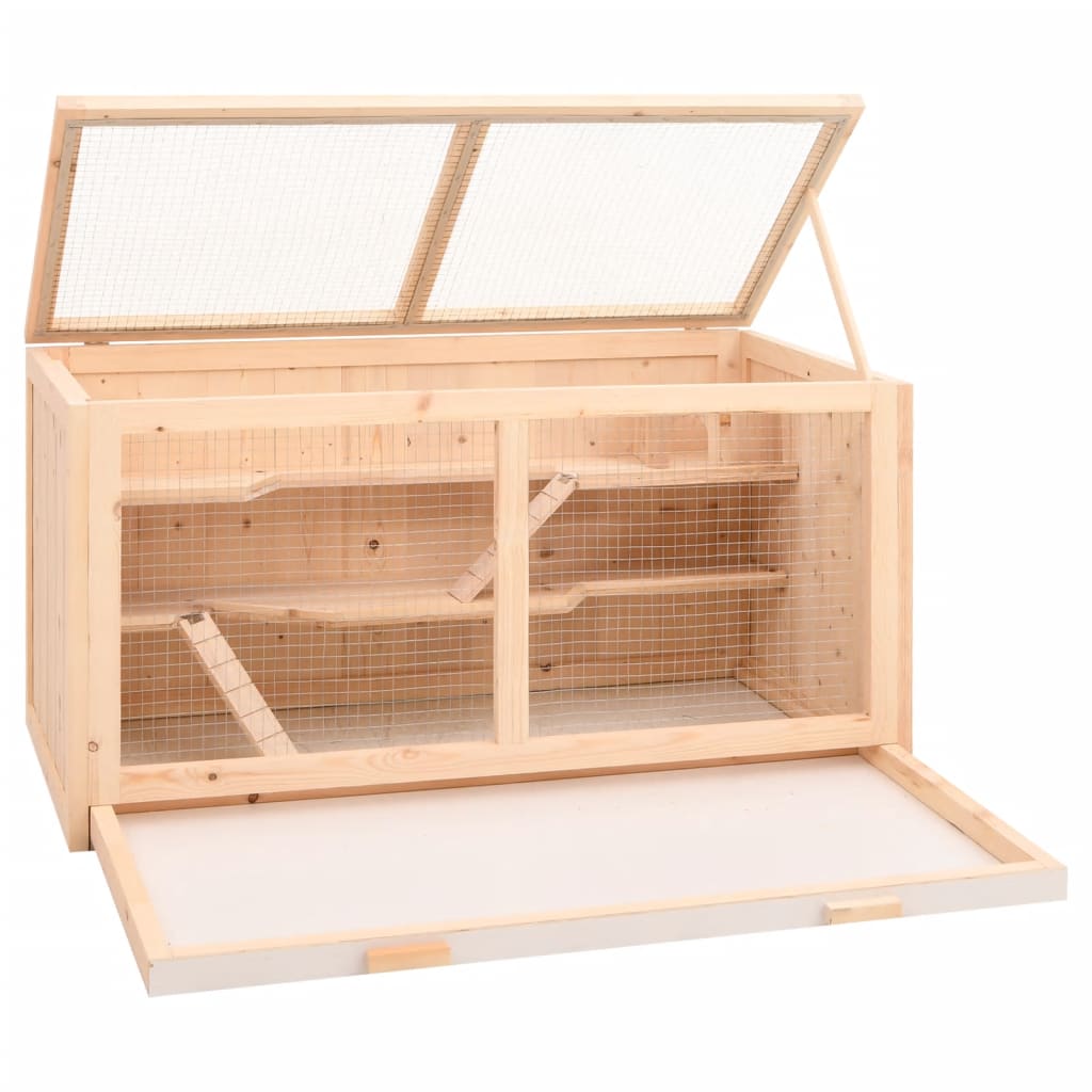 Hamsterkooi 89,5X45X45 Cm Massief Vurenhout 89.5 x 45 x 45 cm