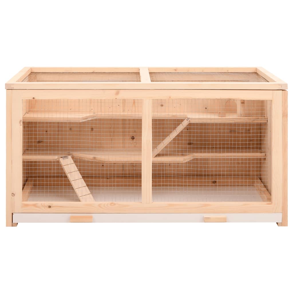 Hamsterkooi 89,5X45X45 Cm Massief Vurenhout 89.5 x 45 x 45 cm