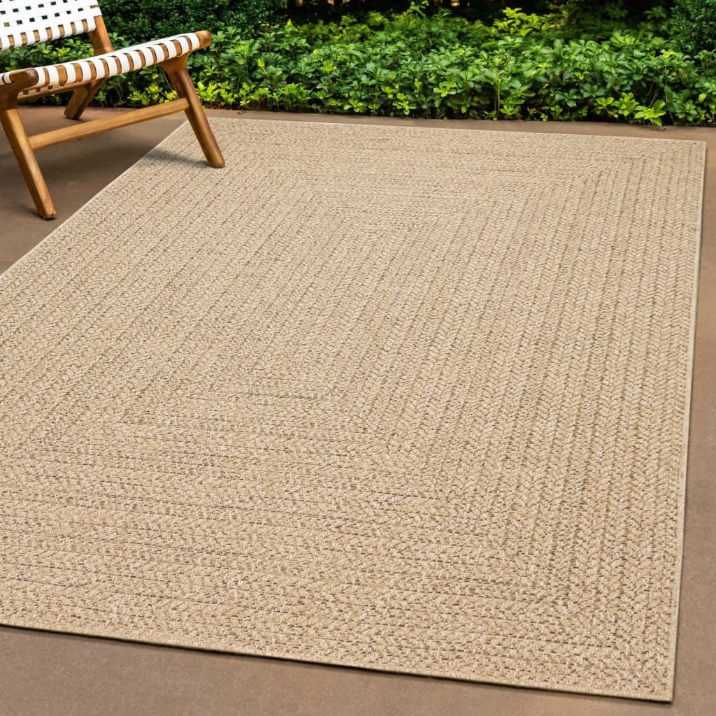 Vloerkleed 160X230 Cm Voor Binnen En Buiten Jute Look 160 x 230 cm Rechthoekig