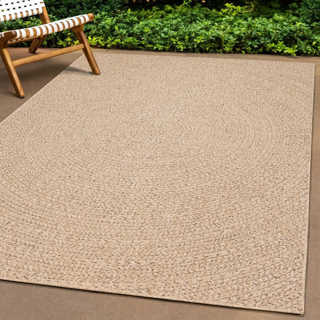 Vloerkleed 200X290 Cm Voor Binnen En Buiten Jute Look 200 x 290 cm Rond