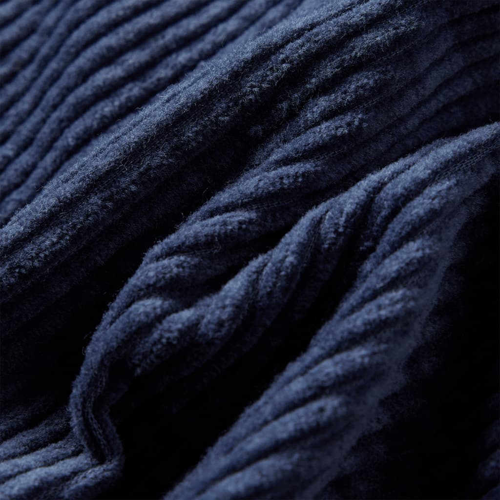 Kinderrok met zakken ribfluweel 116 marineblauw