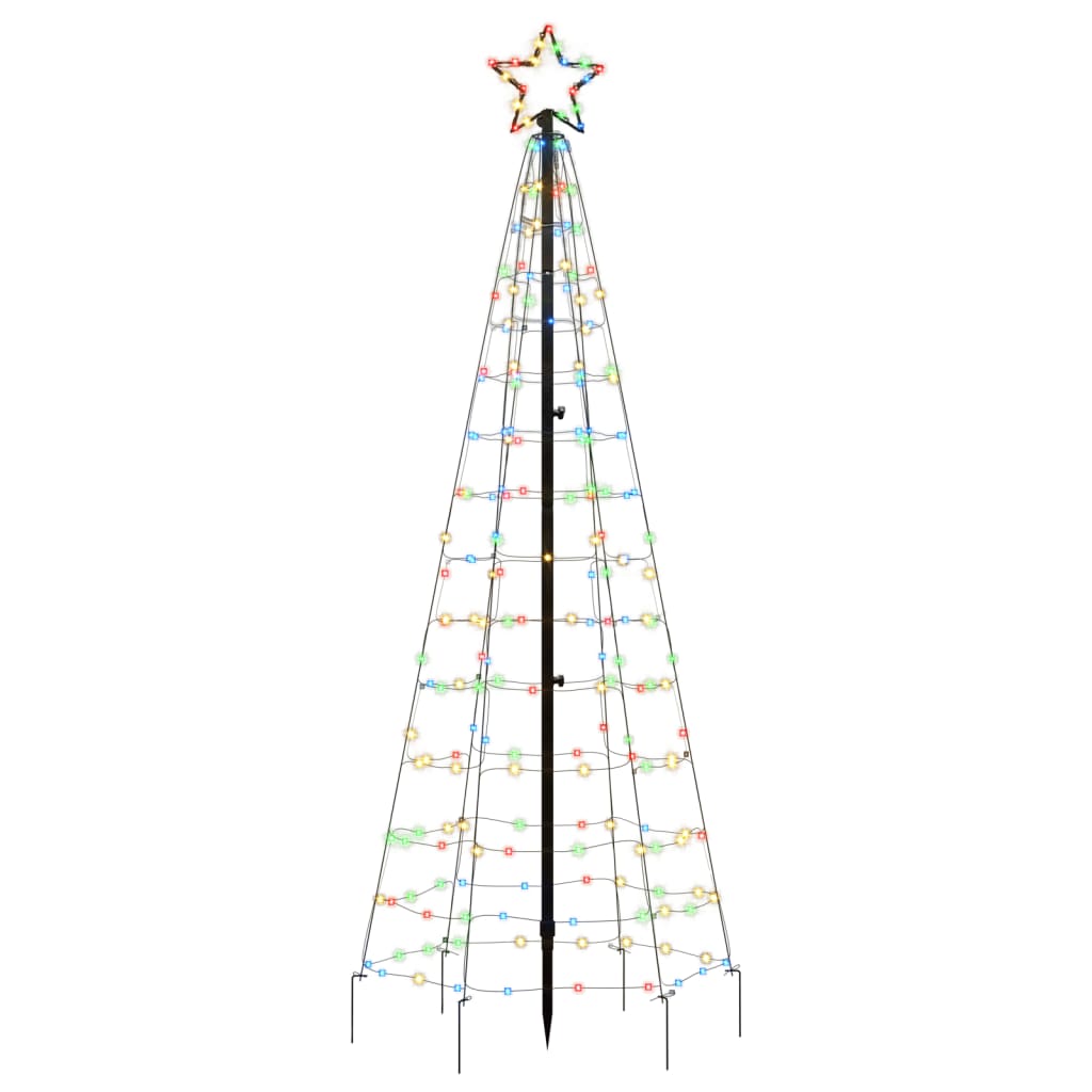 Lichtkegel met grondpinnen 220 meerkleurige LED's 180 cm