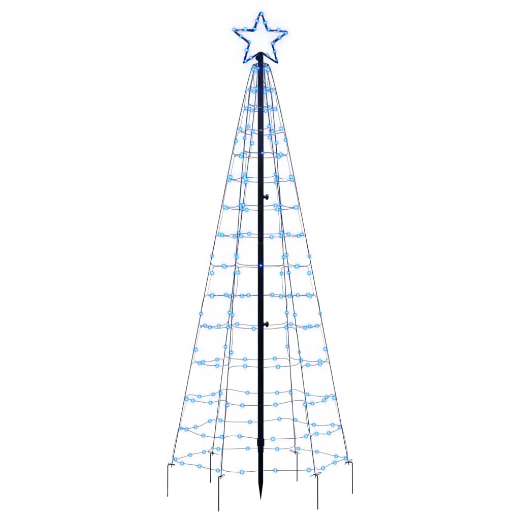 Lichtkegel met grondpinnen 220 blauwe LED's 180 cm