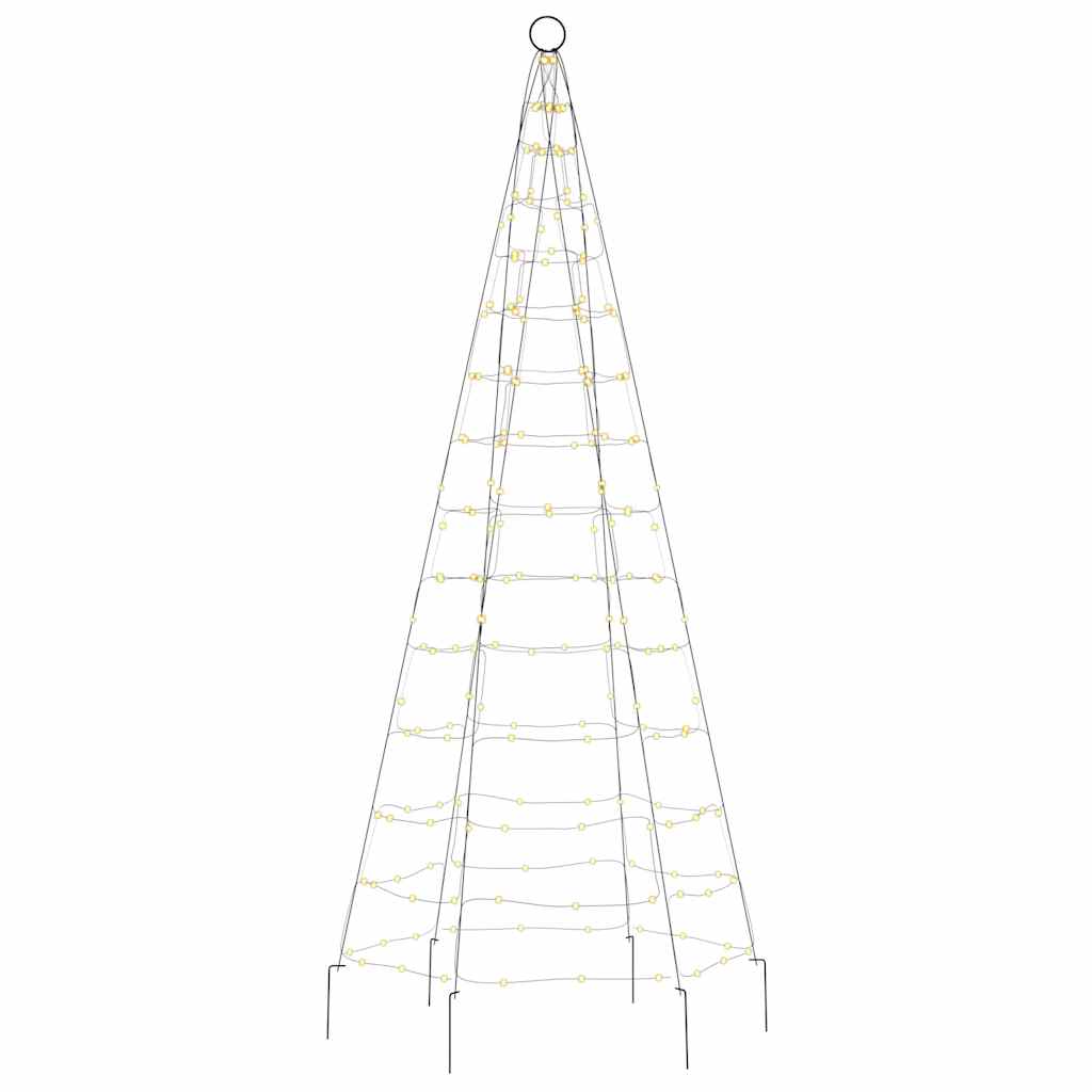 LED-kerstboom aan vlaggenmast 200 LED's warm wit 180 cm