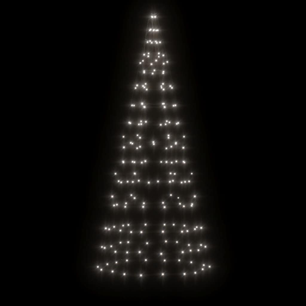 LED-kerstboom aan vlaggenmast 200 LED's koud wit 180 cm
