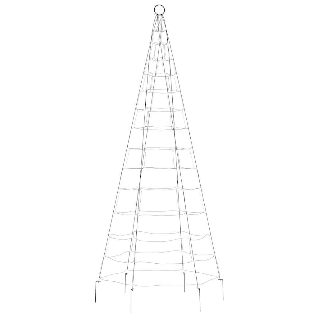 LED-kerstboom aan vlaggenmast 200 LED's koud wit 180 cm