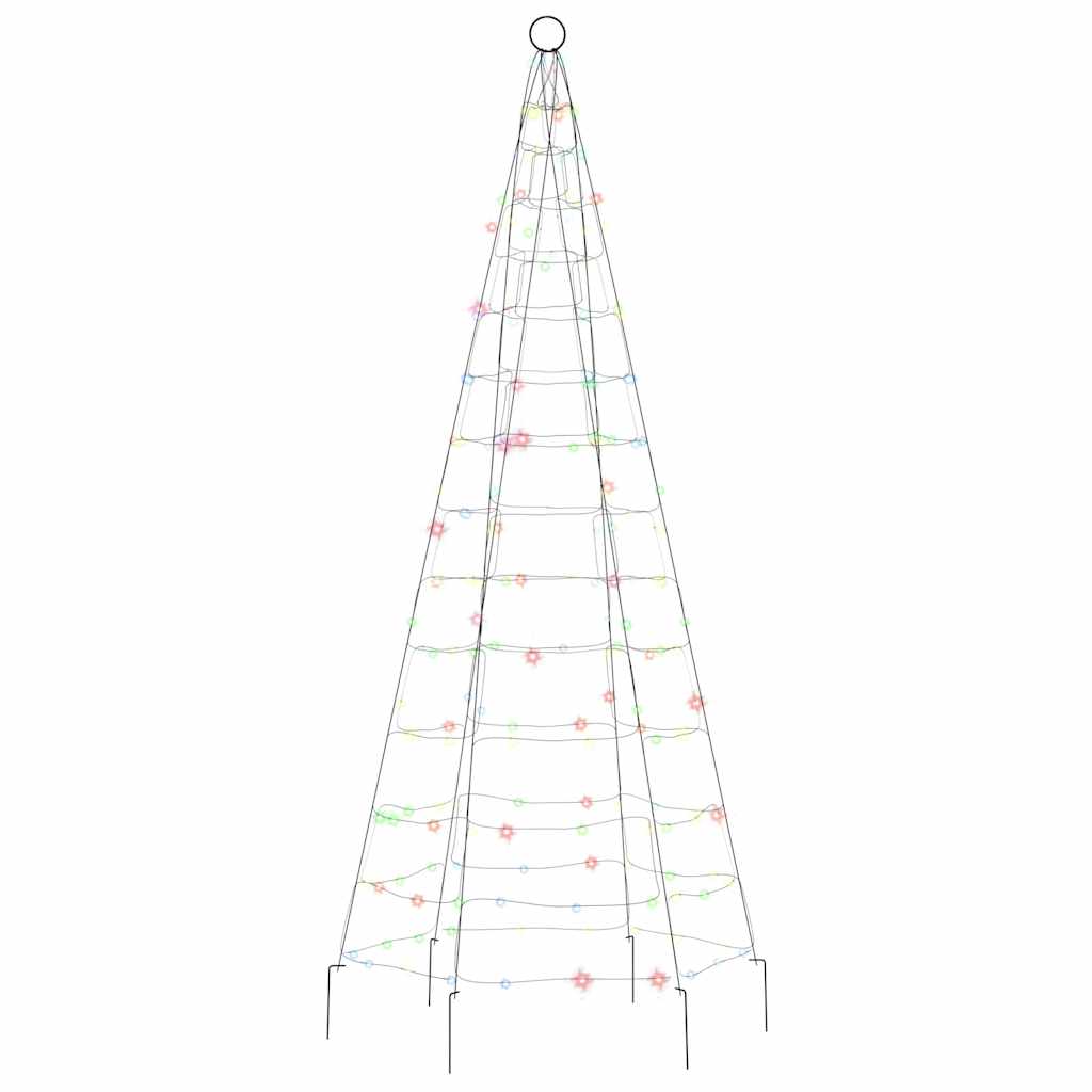 LED-kerstboom op vlaggenmast 200 LEDs kleurrijk 180 cm