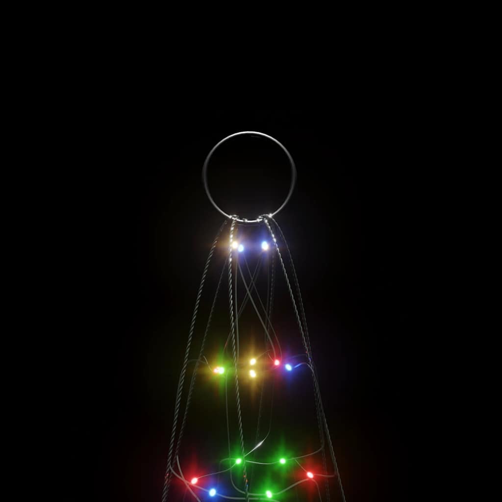 LED-kerstboom op vlaggenmast 200 LEDs kleurrijk 180 cm