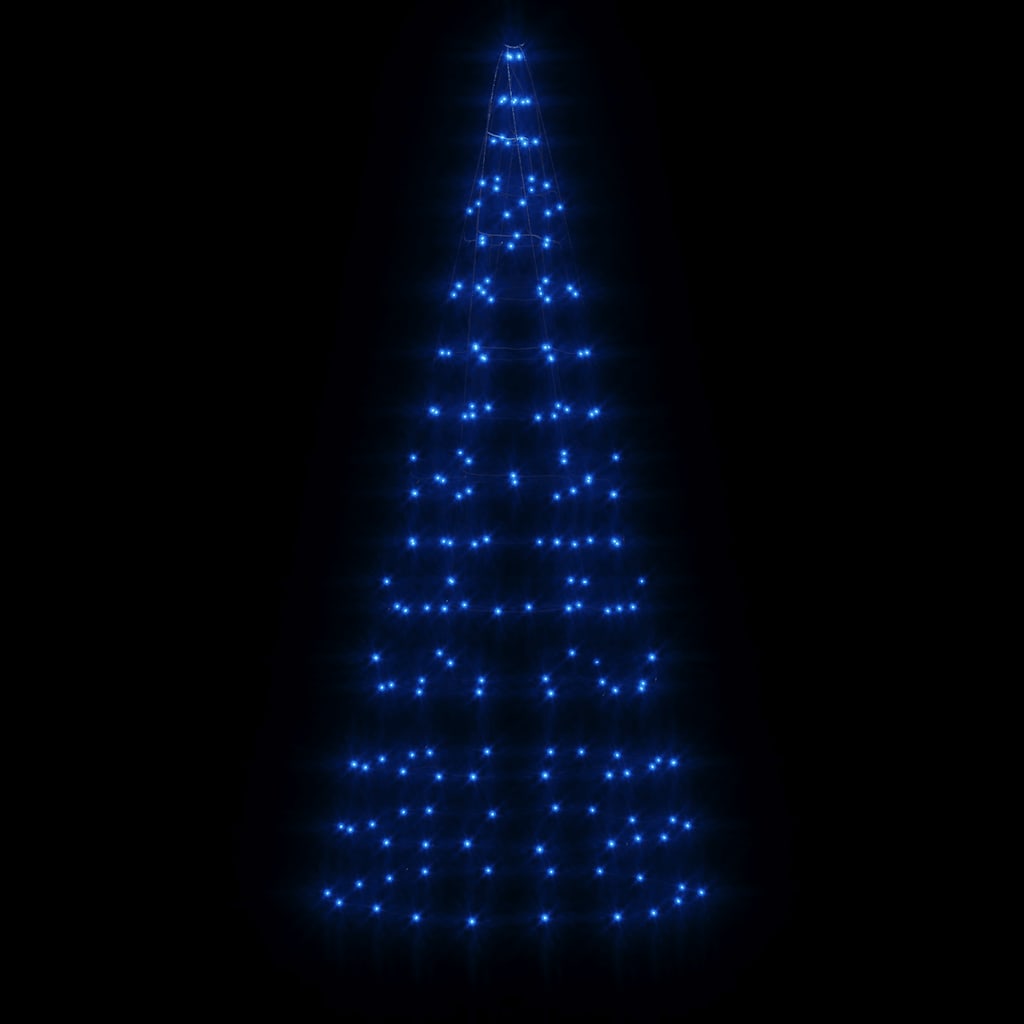 LED-kerstboom aan vlaggenmast 200 LED's 180 cm blauw