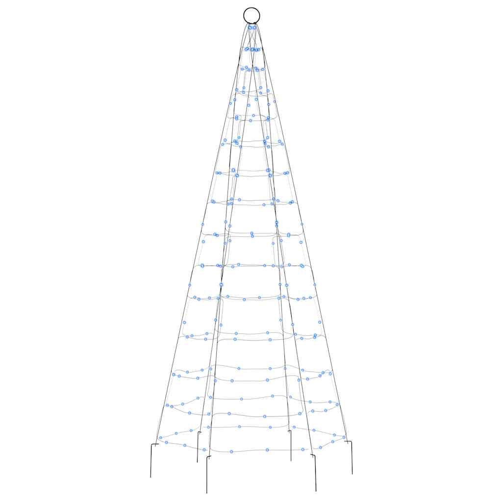 LED-kerstboom aan vlaggenmast 200 LED's 180 cm blauw
