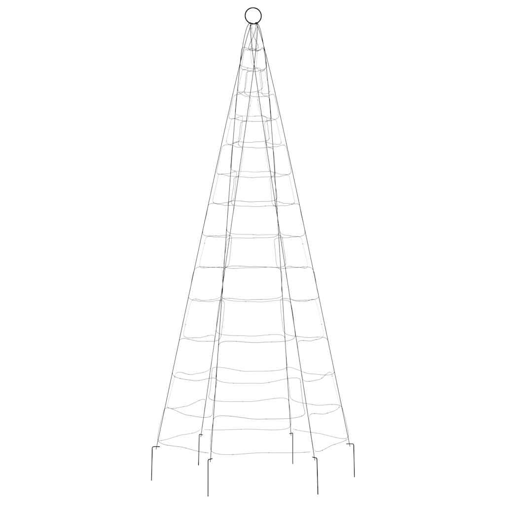 LED-kerstboom aan vlaggenmast 200 LED's 180 cm blauw