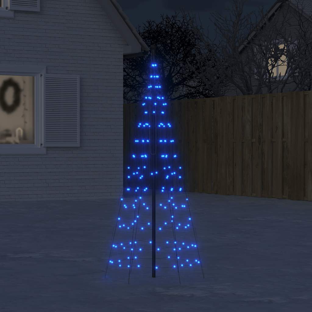 LED-kerstboom aan vlaggenmast 200 LED's 180 cm blauw
