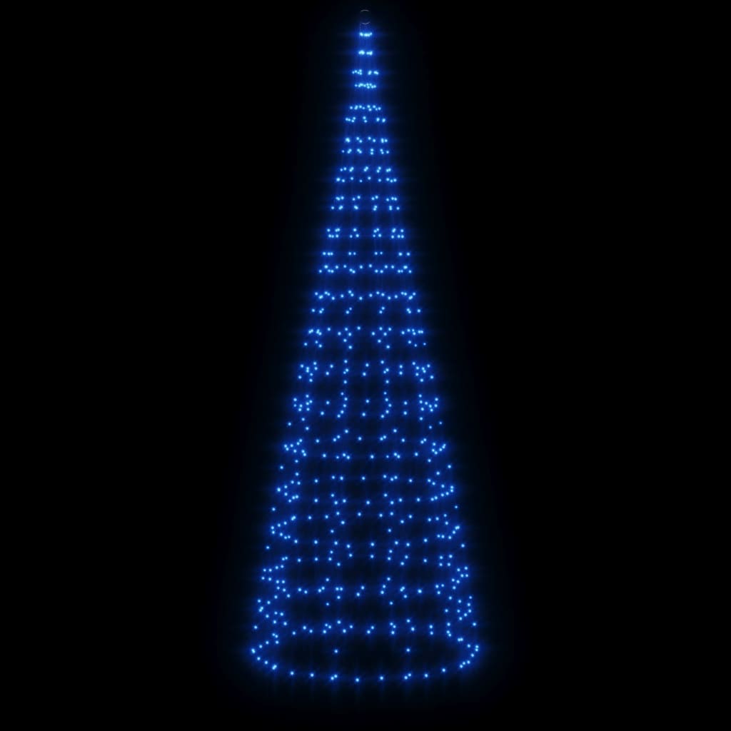 LED-kerstboom aan vlaggenmast 550 LED's 300 cm blauw
