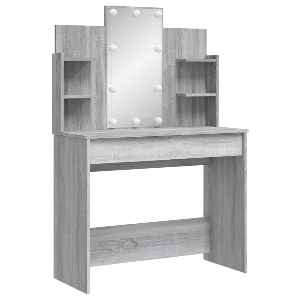 Kaptafel met LED-verlichting 96x40x142 cm grijs sonoma