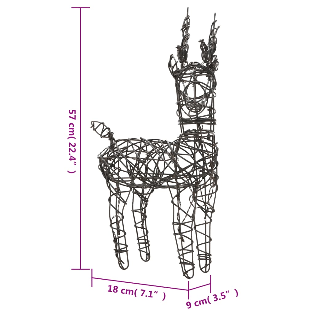 Kerstversiering rendieren en sleeën 320 LED's rattan warmwit