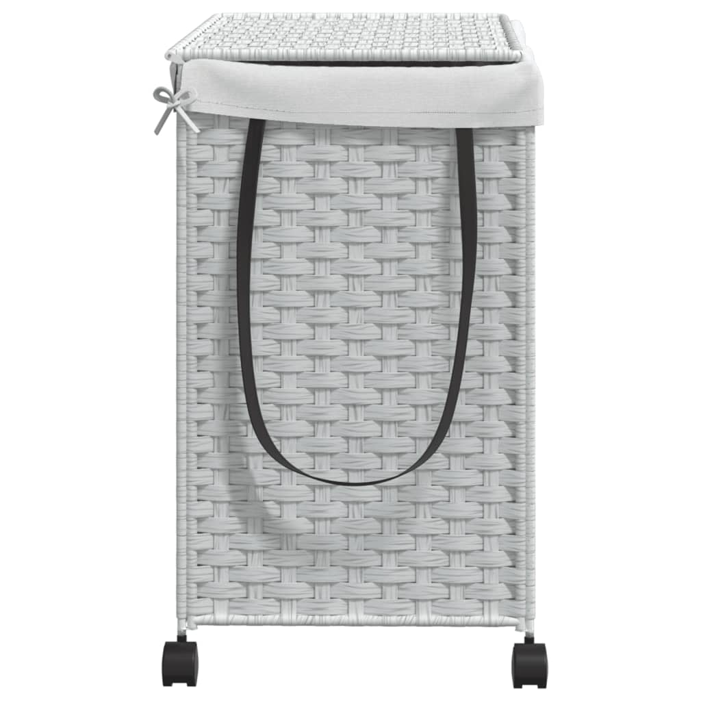 Wasmand op wielen 60x35x60,5 cm rattan wit