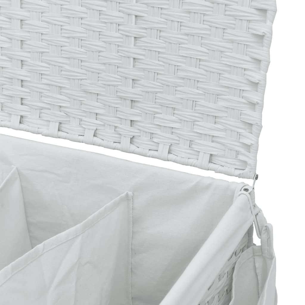 Wasmand op wielen 60x35x60,5 cm rattan wit