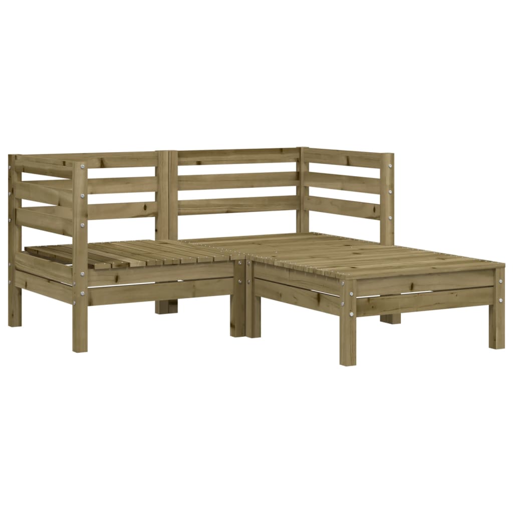 Tuinbank 2-Zits Met Voetenbank Geïmpregneerd Hout Naturel geïmpregneerd 1 2x corner + footrest