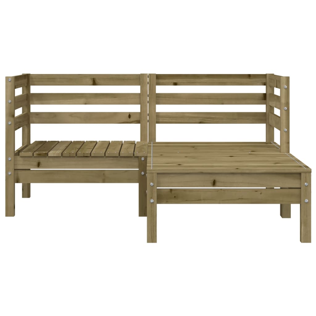 Tuinbank 2-Zits Met Voetenbank Geïmpregneerd Hout Naturel geïmpregneerd 1 2x corner + footrest