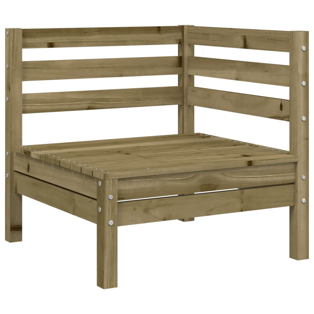 Tuinbank 2-Zits Met Voetenbank Geïmpregneerd Hout Naturel geïmpregneerd 1 2x corner + footrest