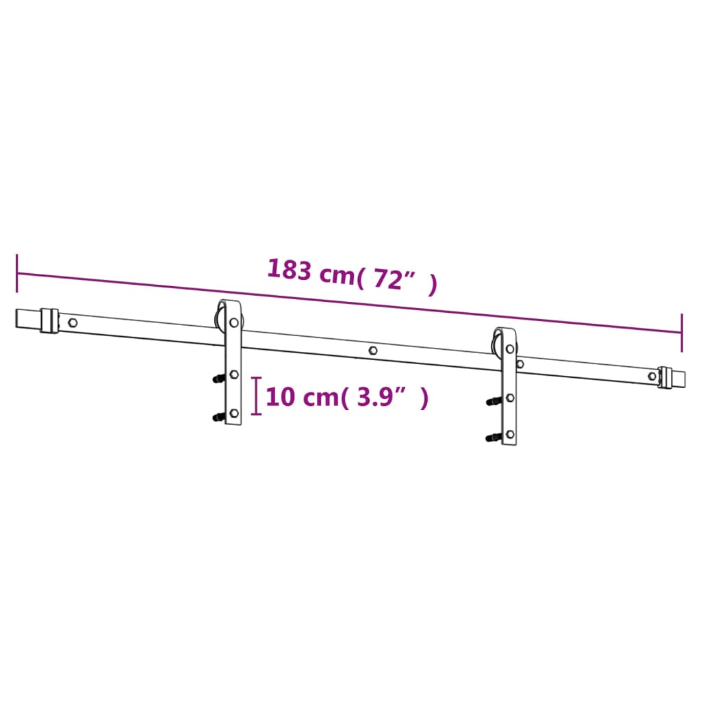 Schuifdeur met beslag 70x210 cm massief grenenhout