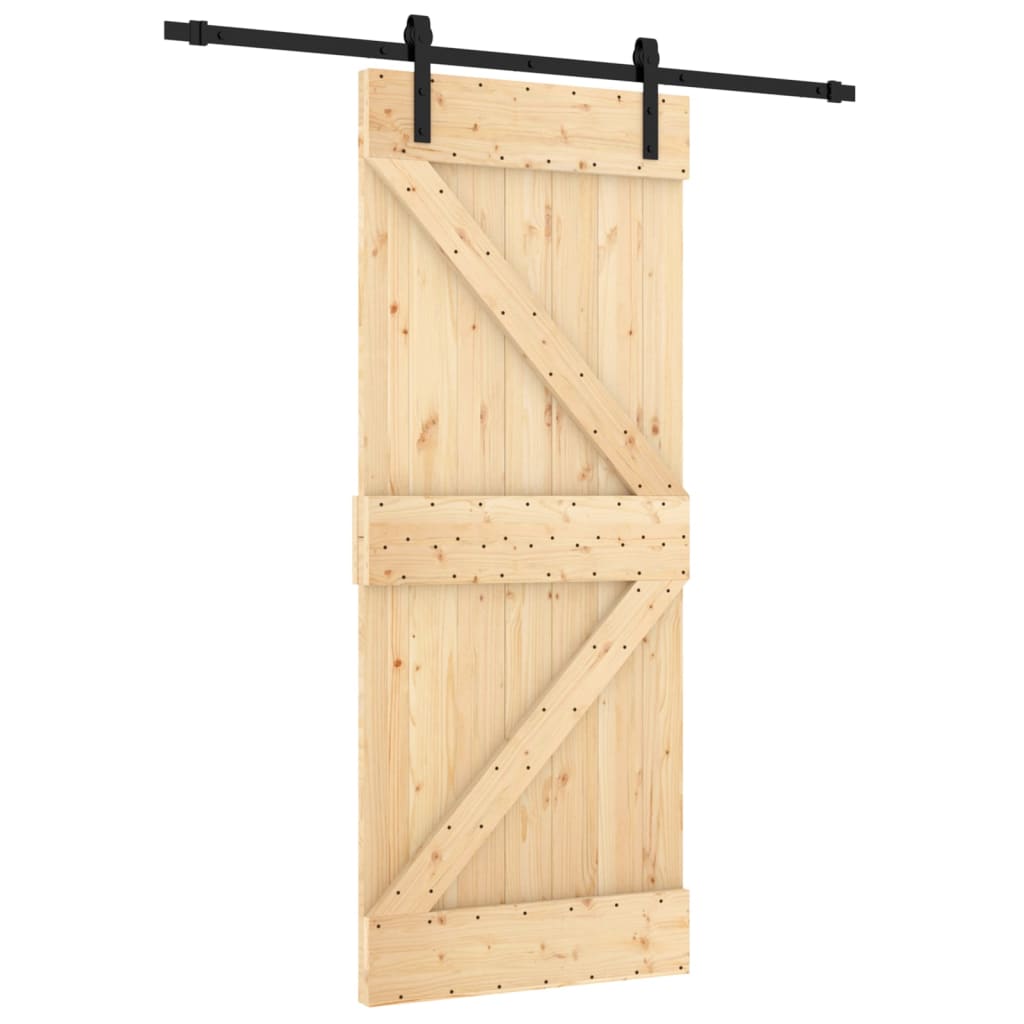 Schuifdeur met beslag 85x210 cm massief grenenhout