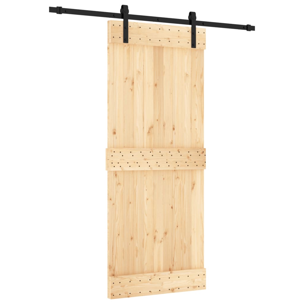 Schuifdeur met beslag 85x210 cm massief grenenhout