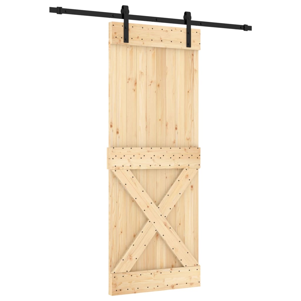 Schuifdeur met beslag 80x210 cm massief grenenhout