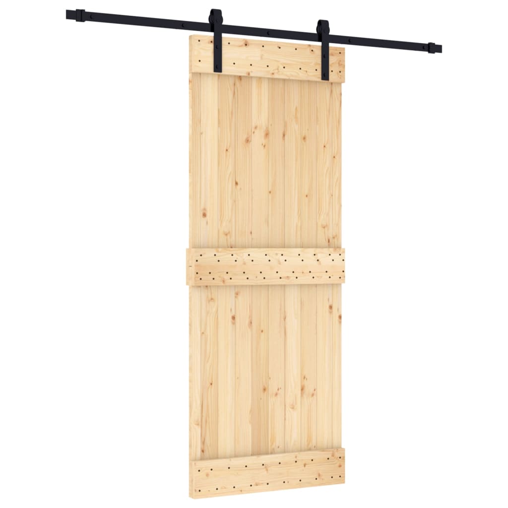 Schuifdeur met beslag 80x210 cm massief grenenhout