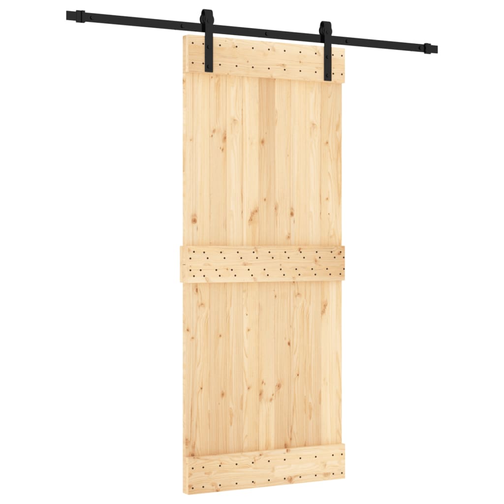 Schuifdeur met beslag 85x210 cm massief grenenhout