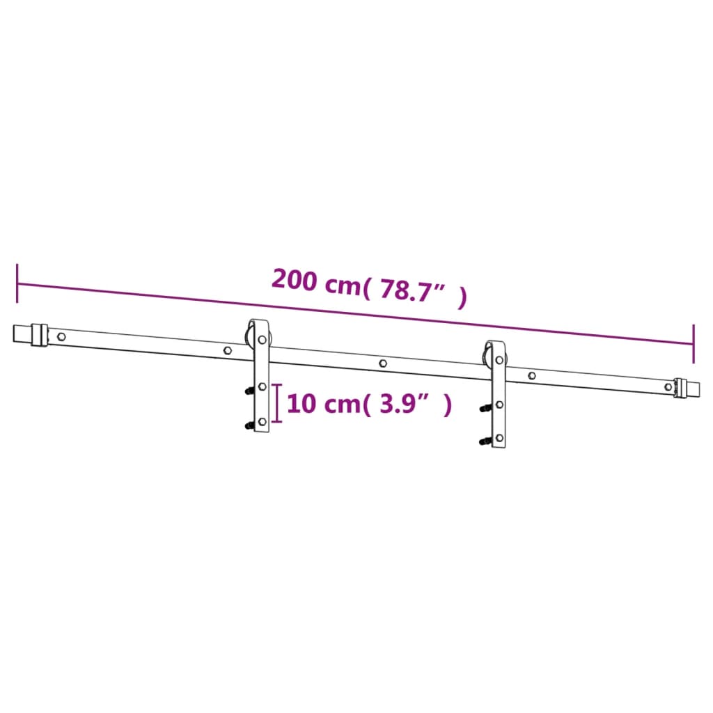 Schuifdeur met beslag 85x210 cm massief grenenhout