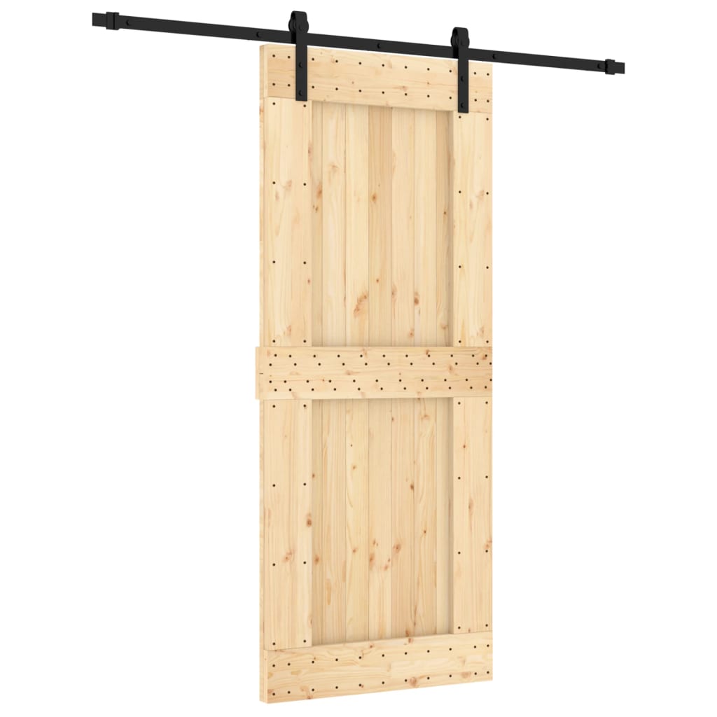 Schuifdeur met beslag 85x210 cm massief grenenhout