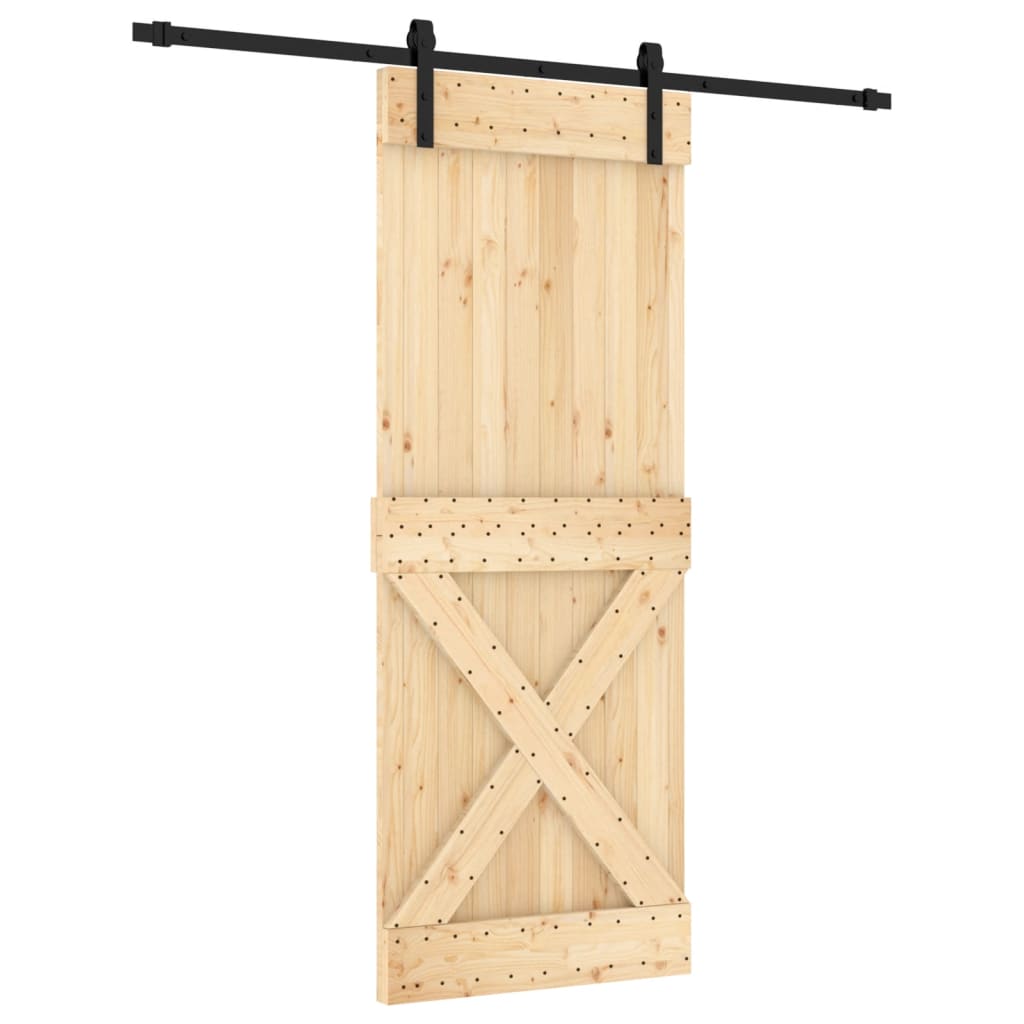 Schuifdeur met beslag 80x210 cm massief grenenhout