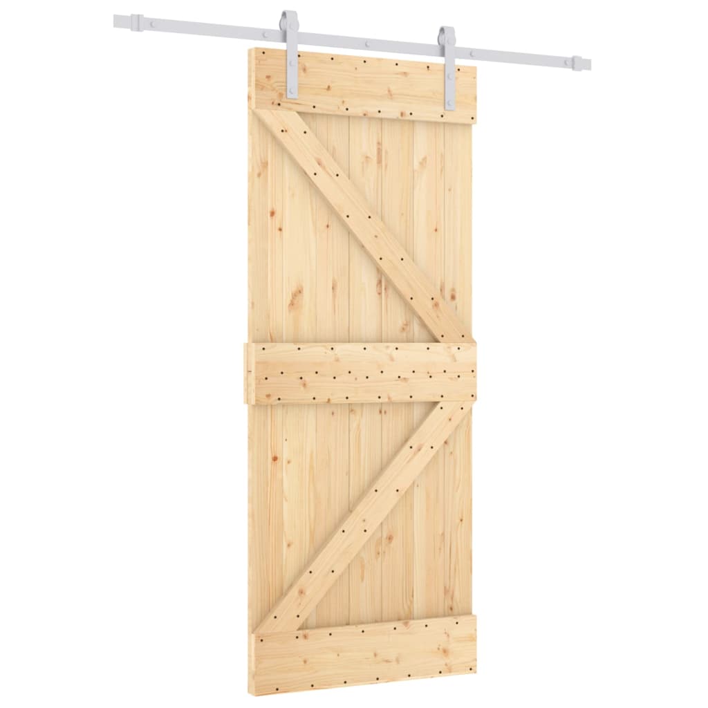 Schuifdeur met beslag 85x210 cm massief grenenhout