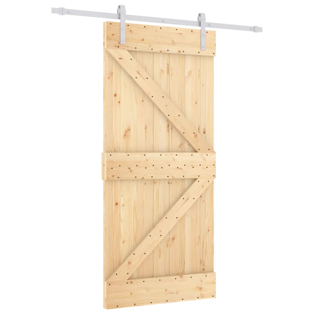 Schuifdeur met beslag 90x210 cm massief grenenhout