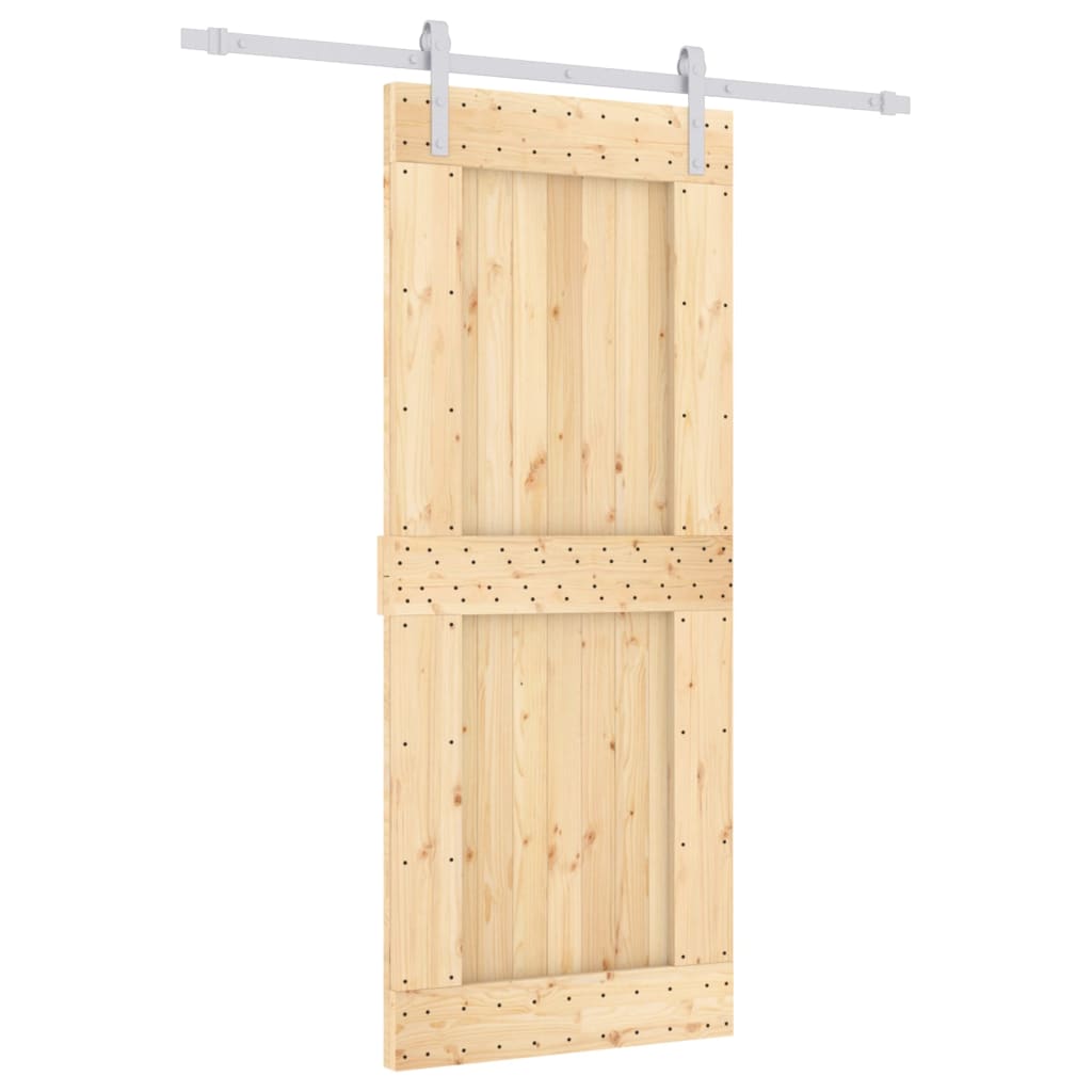 Schuifdeur met beslag 85x210 cm massief grenenhout