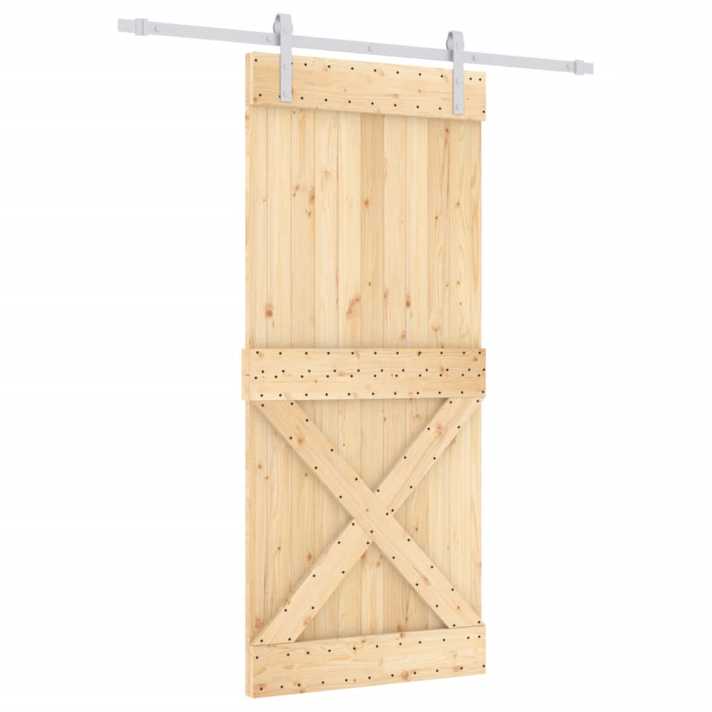 Schuifdeur met beslag 90x210 cm massief grenenhout