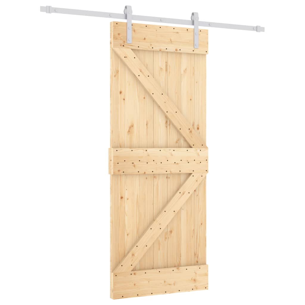 Schuifdeur met beslag 85x210 cm massief grenenhout