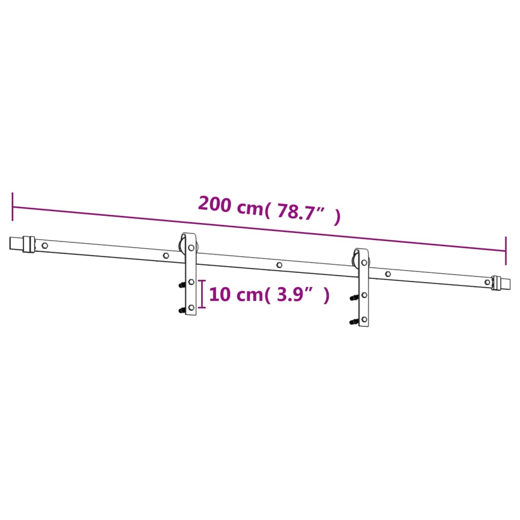 Schuifdeur met beslag 80x210 cm massief grenenhout