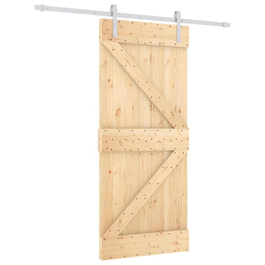 Schuifdeur met beslag 90x210 cm massief grenenhout