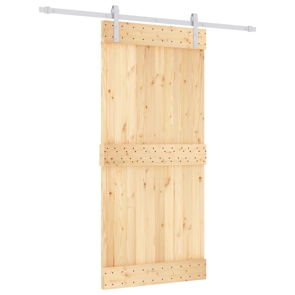 Schuifdeur met beslag 95x210 cm massief grenenhout