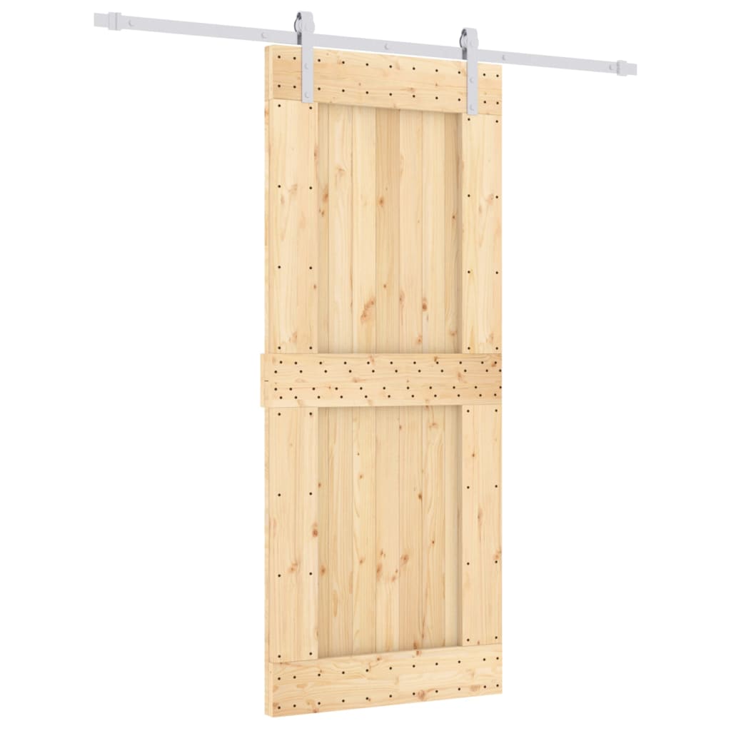 Schuifdeur met beslag 85x210 cm massief grenenhout