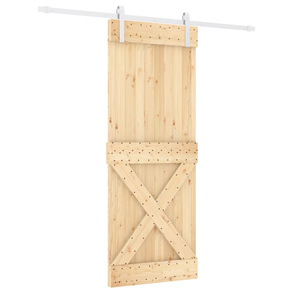 Schuifdeur met beslag 80x210 cm massief grenenhout